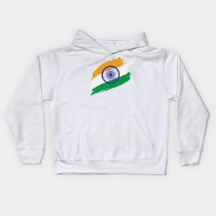 India Flag in Tricolor with Ashoka Chakra Desi Indian Kids Hoodie